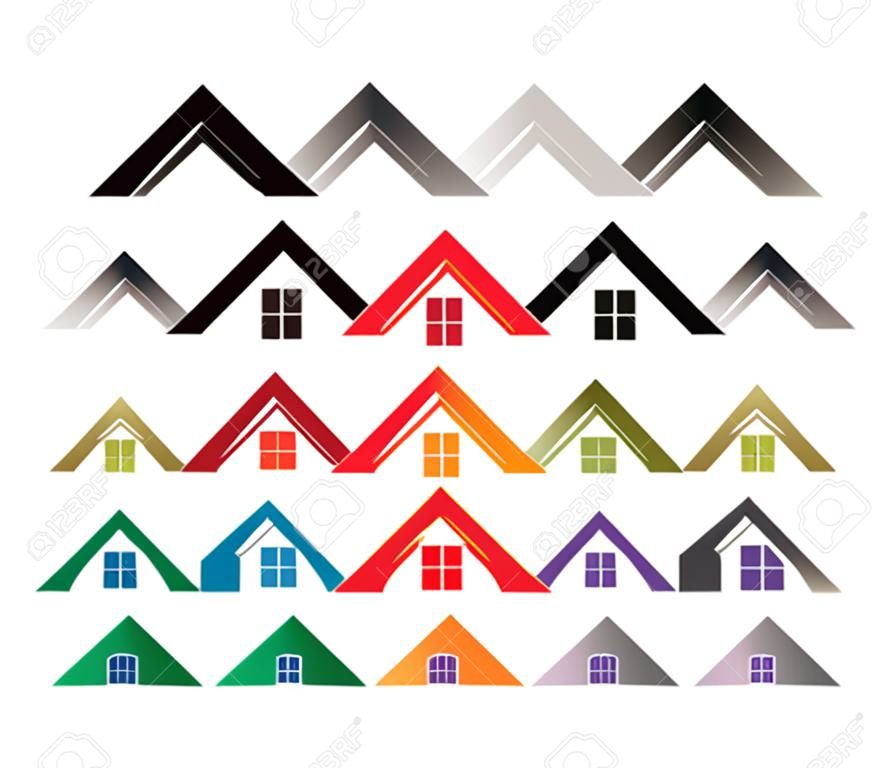Ensemble de logos de maisons pour l'entreprise immobilière identité carte d'identité image vectorielle arrière-plan de conception