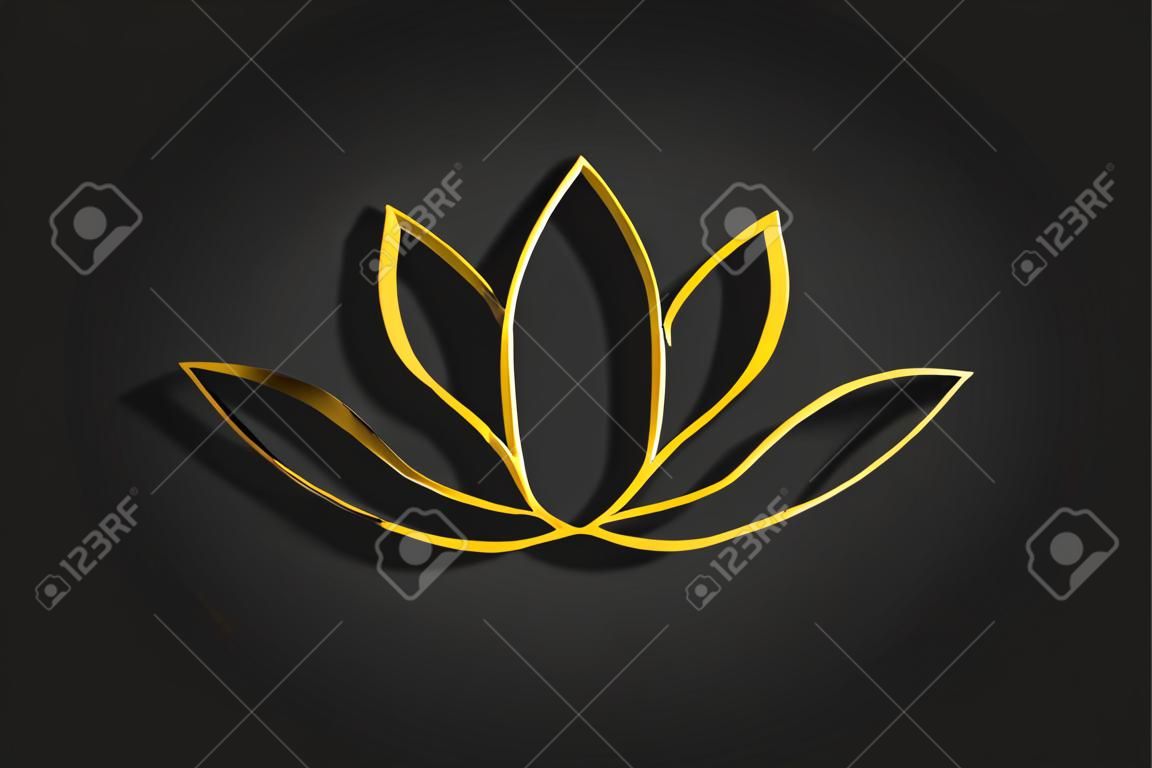 Gold lotus flower logo icon vector creative graphic design