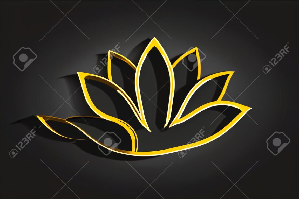 Gold lotus flower logo icon vector creative graphic design