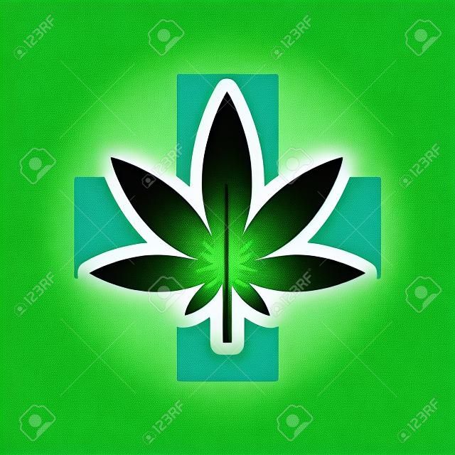 icono de la marihuana medicinal plana