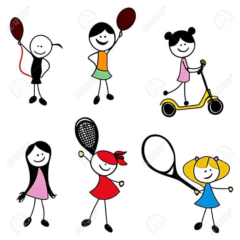 Cartoon-Stick Kinder aktiv Sport für Aktivität, Spaß und Sport