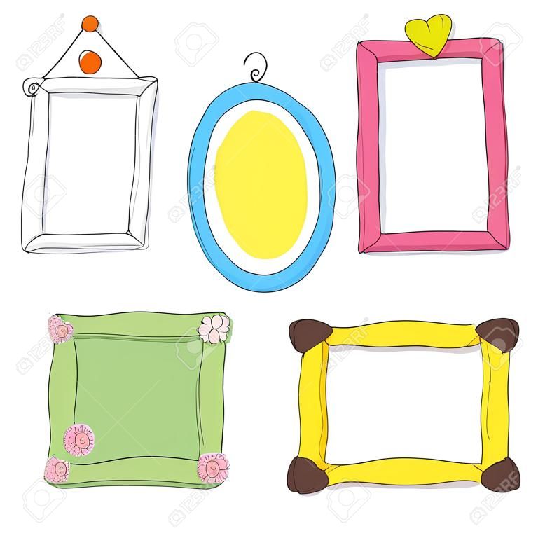 five doodle frames as photo frames and others