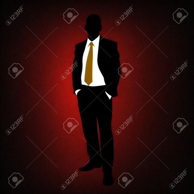 vecteur homme d'affaires silhouette noire