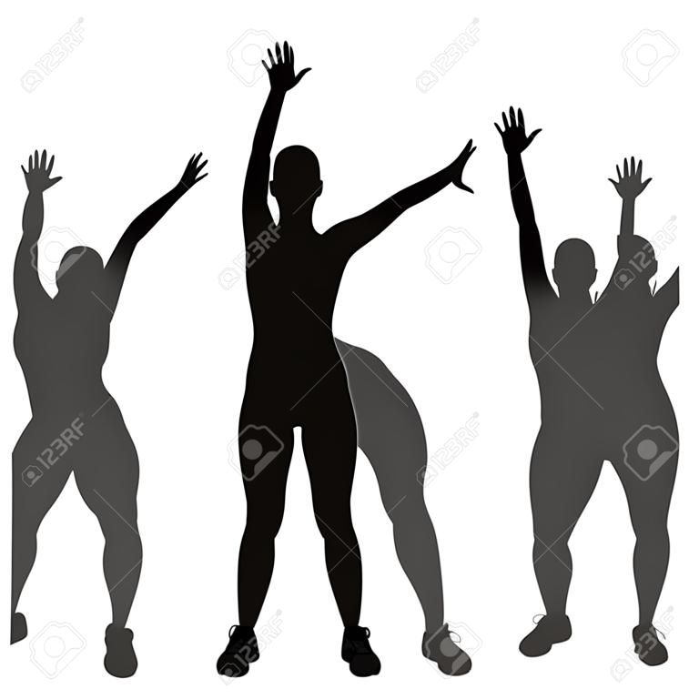 spor spor kadın egzersiz egzersiz siluetleri