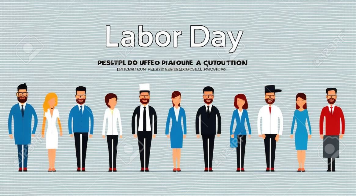 Ludzie Grupa Different Zawód zestaw ilustracji Międzynarodowy Dzień Pracy płaskim Wektor
