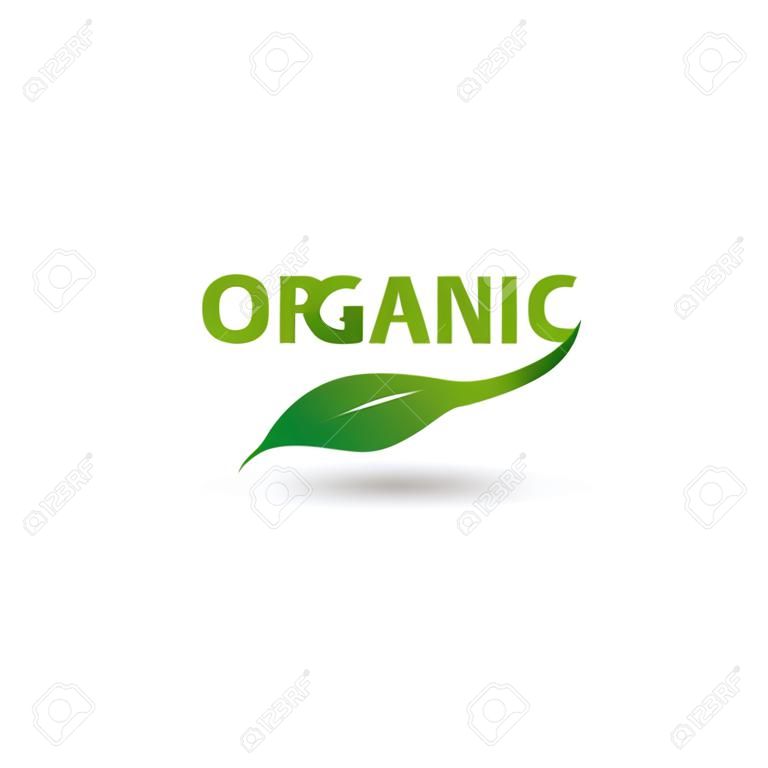 Eco freundliche organische natürliche Produkt Symbol grün grün Logo flache Vektor-Illustration