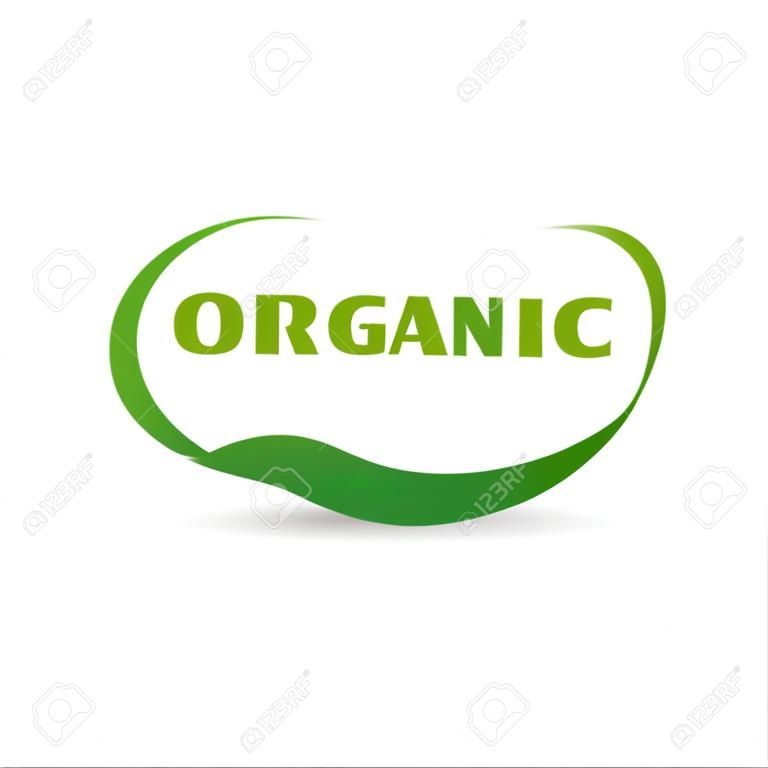 Illustrazione piana di vettore di logo di Eco dell'icona verde naturale organica amichevole di logo di vettore