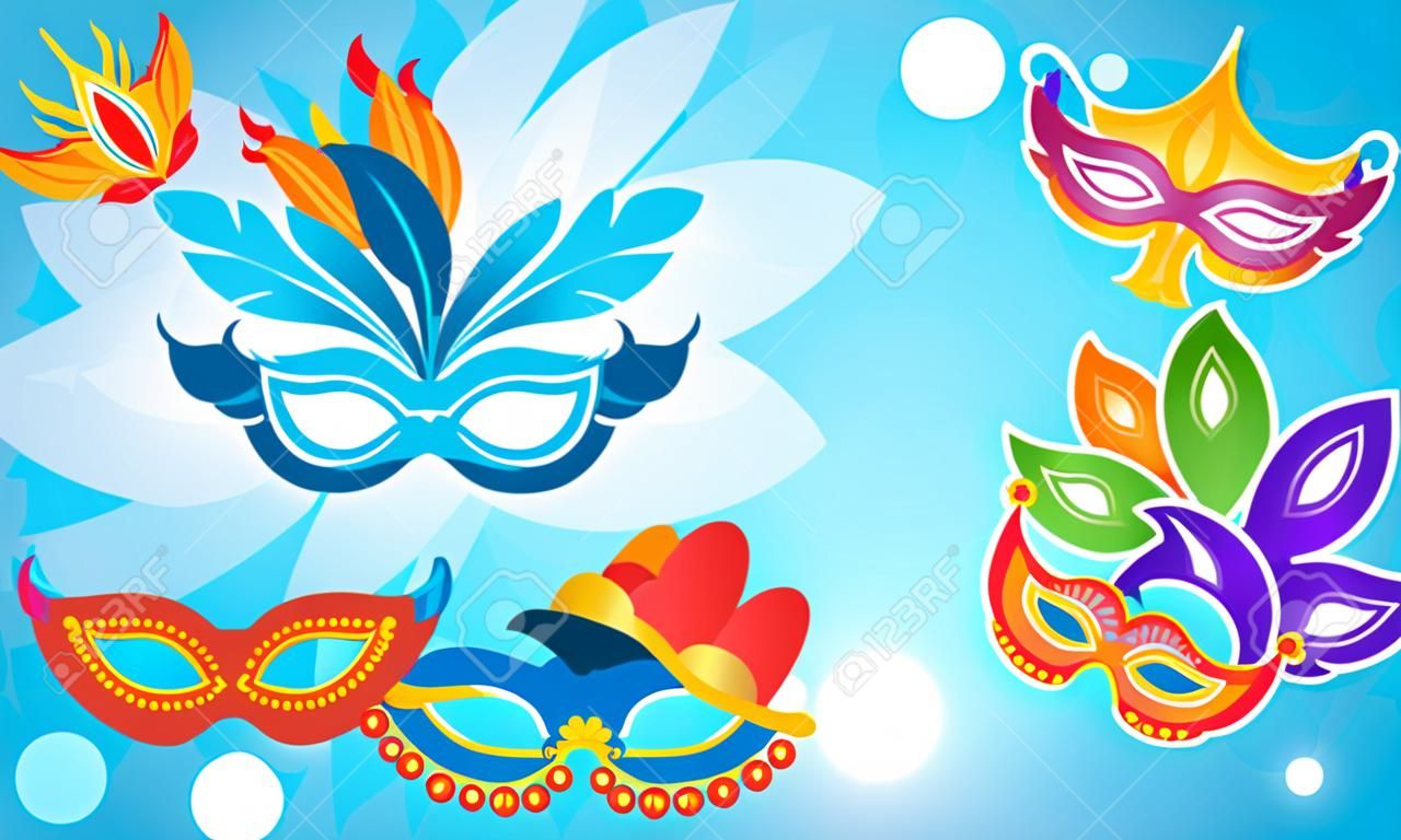 Brazil Carnival Colorful Rio Holiday Party Celebration Flat Vector Illustration