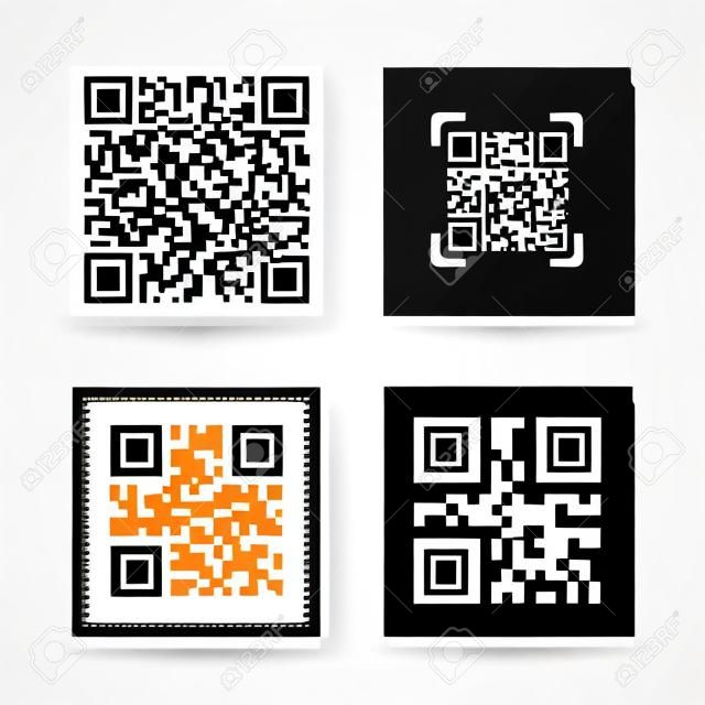 Amostra de código qr vetorial para digitalização de smartphone