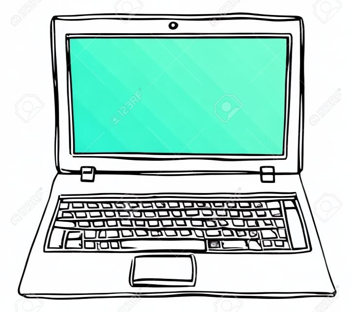 ordenador portátil laptop línea arte lindo