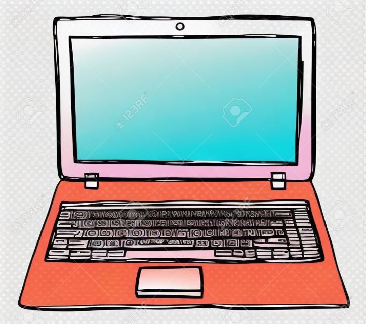 ordenador portátil laptop línea arte lindo