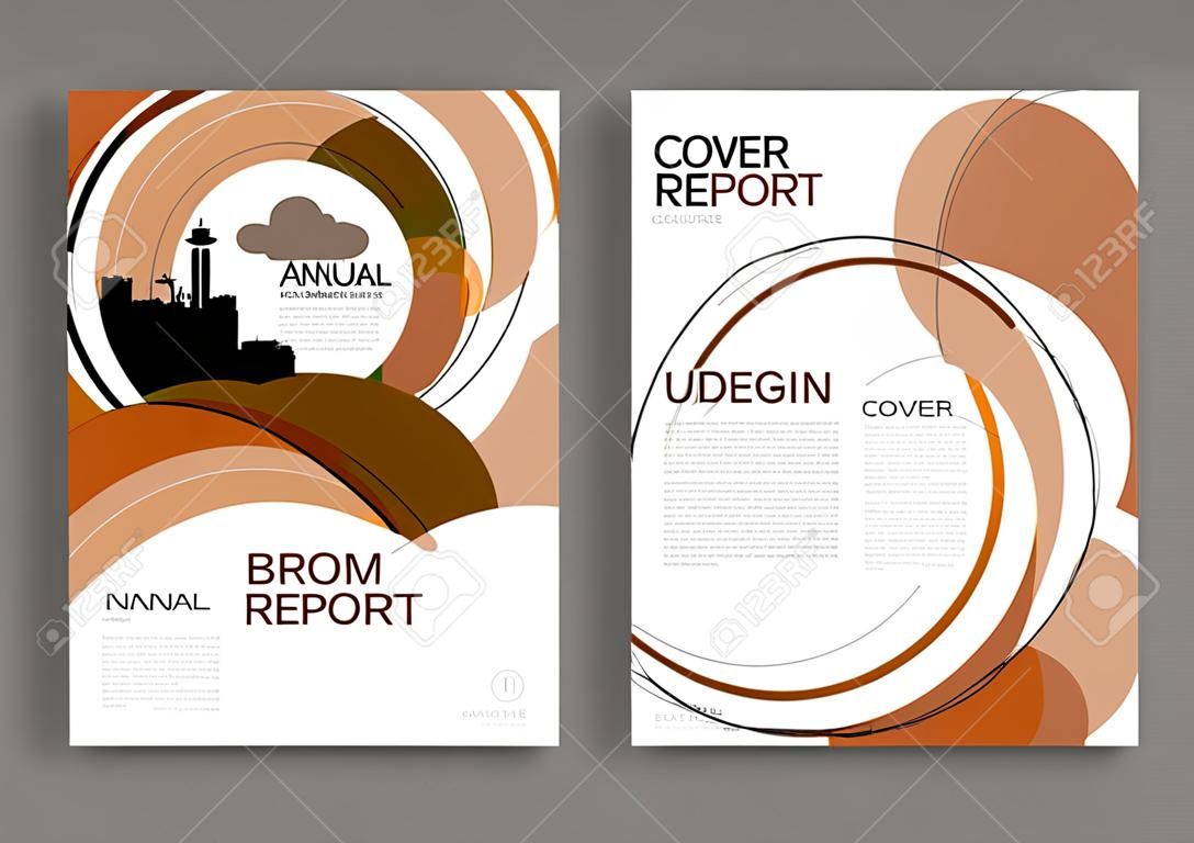 布朗抽象现代盖子书小册子模板，设计，年终报告，杂志和飞行物布局传染媒介a4。