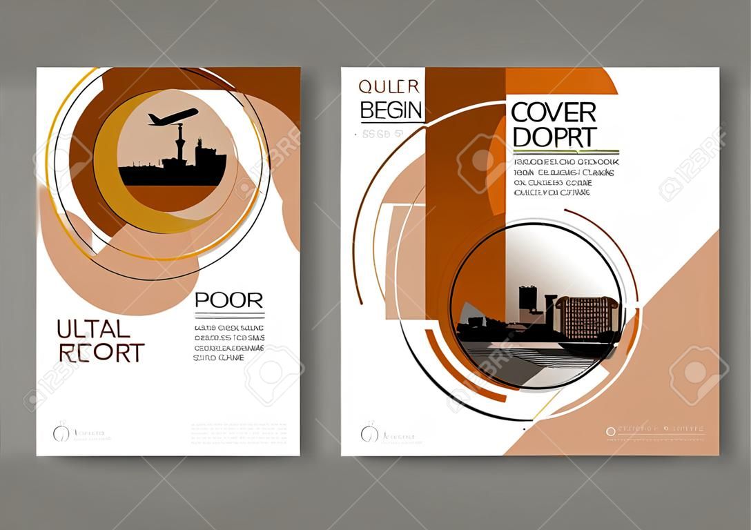 布朗抽象現代封面書手冊模板，設計，年度報告，雜誌和傳單佈局矢量a4。