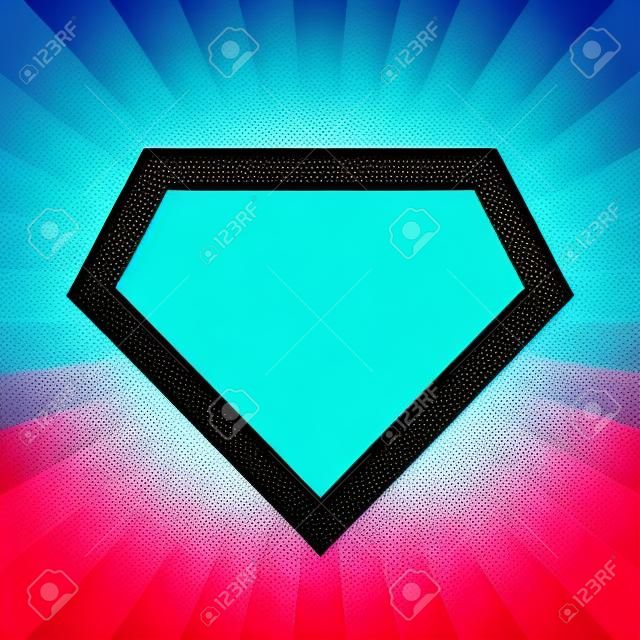 hero template at bright blue, pop art background.