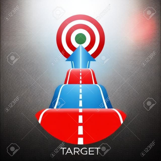Target at end of bumpy road going to goal vector