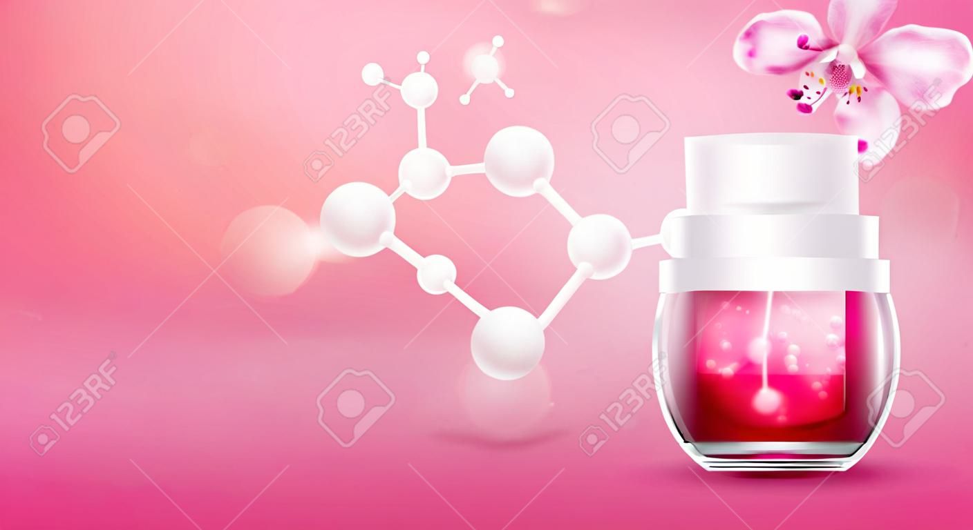 Collagen and Vitamins Repair Skin, Vector Background for Daily Supplement Products