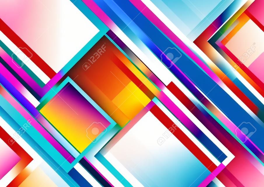 Abstract colorful square line gradient presentation background. vector illustration.