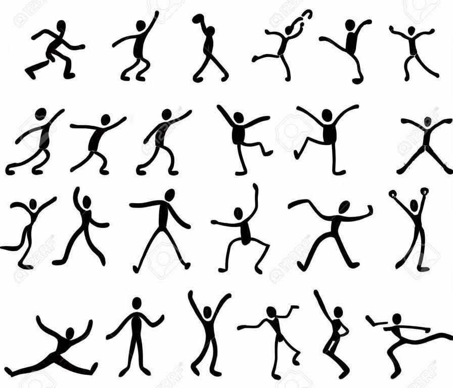 Los contornos estilizados de gente en movimiento. Parte 2