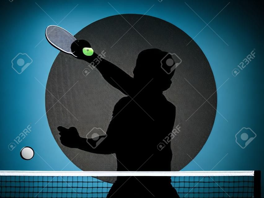 Silhouette of table tennis