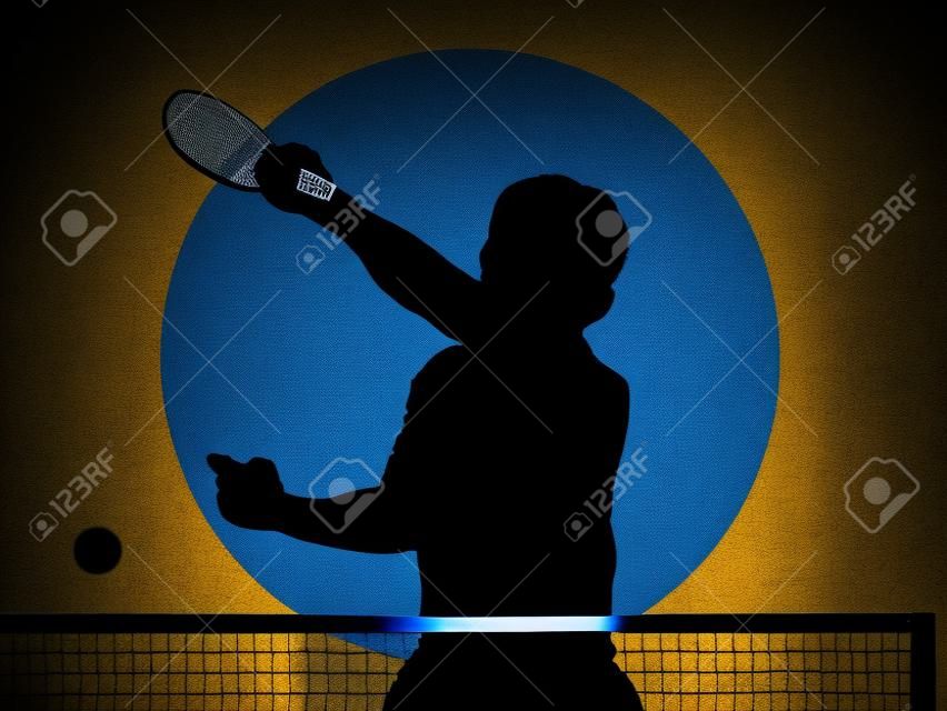 Silhouette of table tennis