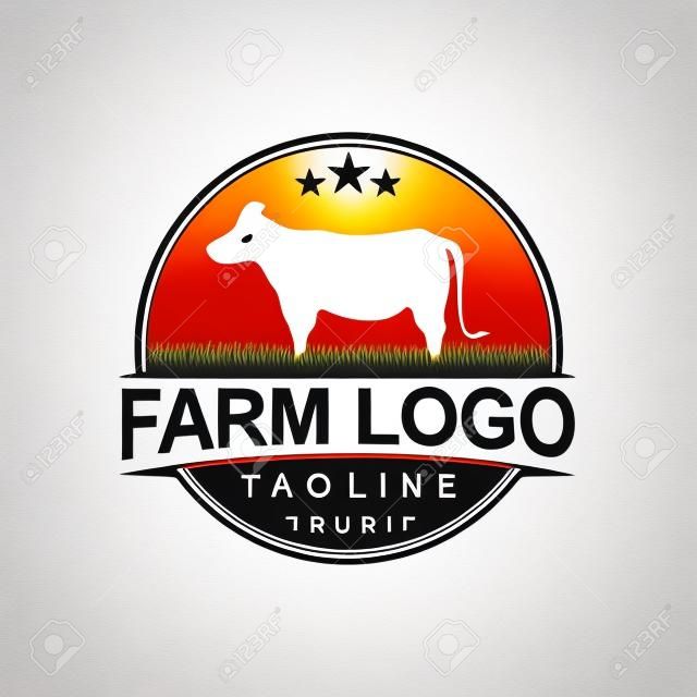 Farm concept logo template. Label for farm products. Vector illustration