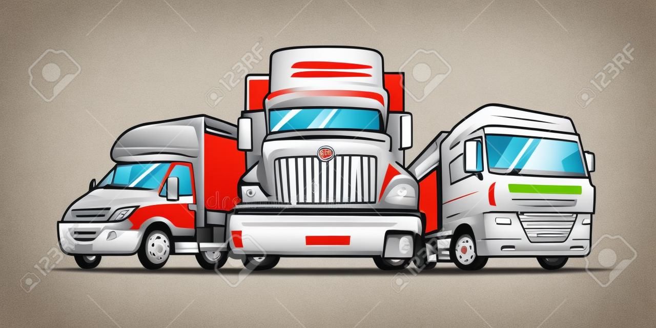 Camion, cargaison, livraison. Logotype de l'entreprise logistique. Illustration vectorielle.