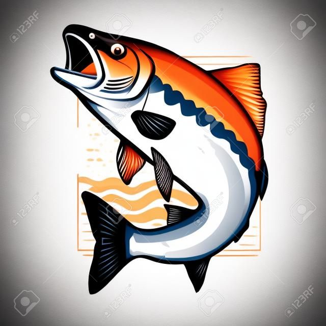 Premium Vector  Salmon fishing poster design