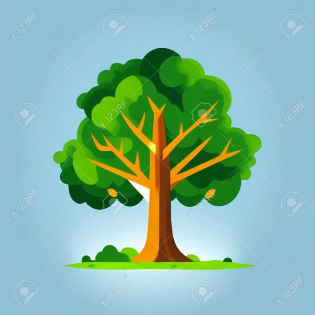 illustratie van boom natuur. Vector cartoon stijl van een boom ontwerp voor banner flyer template ontwerp