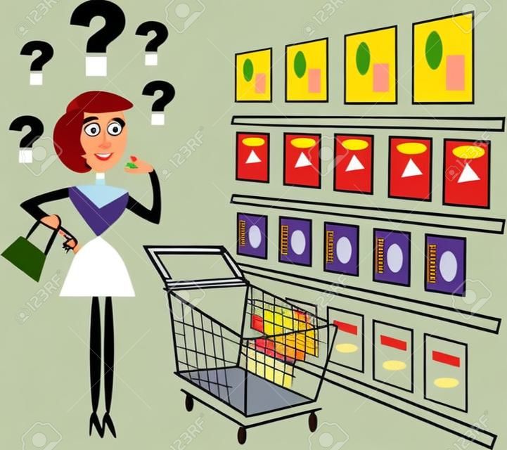 Caricatura de comprador de supermercado