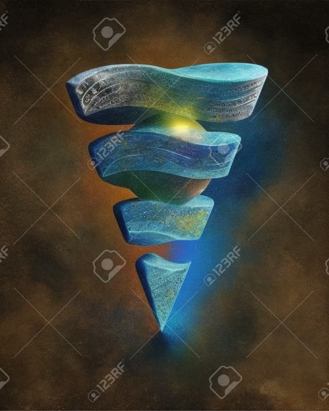 Wasser, Stein oder Stein der Weisen, zentralen Haupt Symbol der mystischen Alchemie.