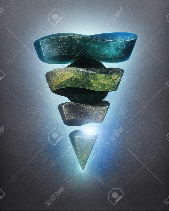 Water Stone or Philosopher's Stone, central main symbol of the mystical alchemy.