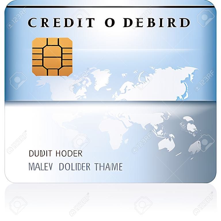 Crédito o una plantilla de diseño de tarjetas de débito. Ilustración vectorial