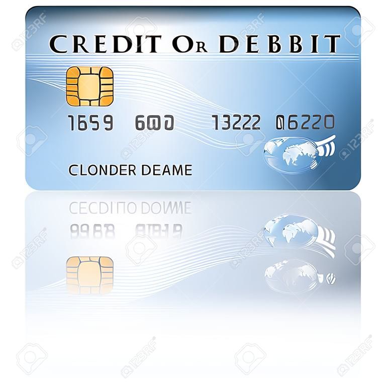 Crédito o una plantilla de diseño de tarjetas de débito. Ilustración vectorial
