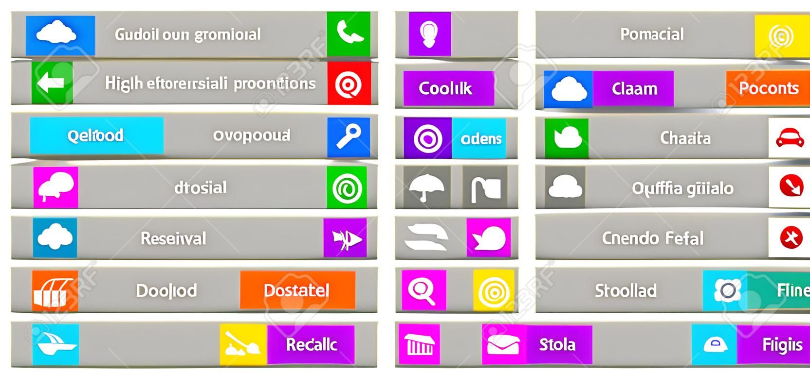 Los elementos de diseño web, botones, iconos plantillas de sitio web ilustración
