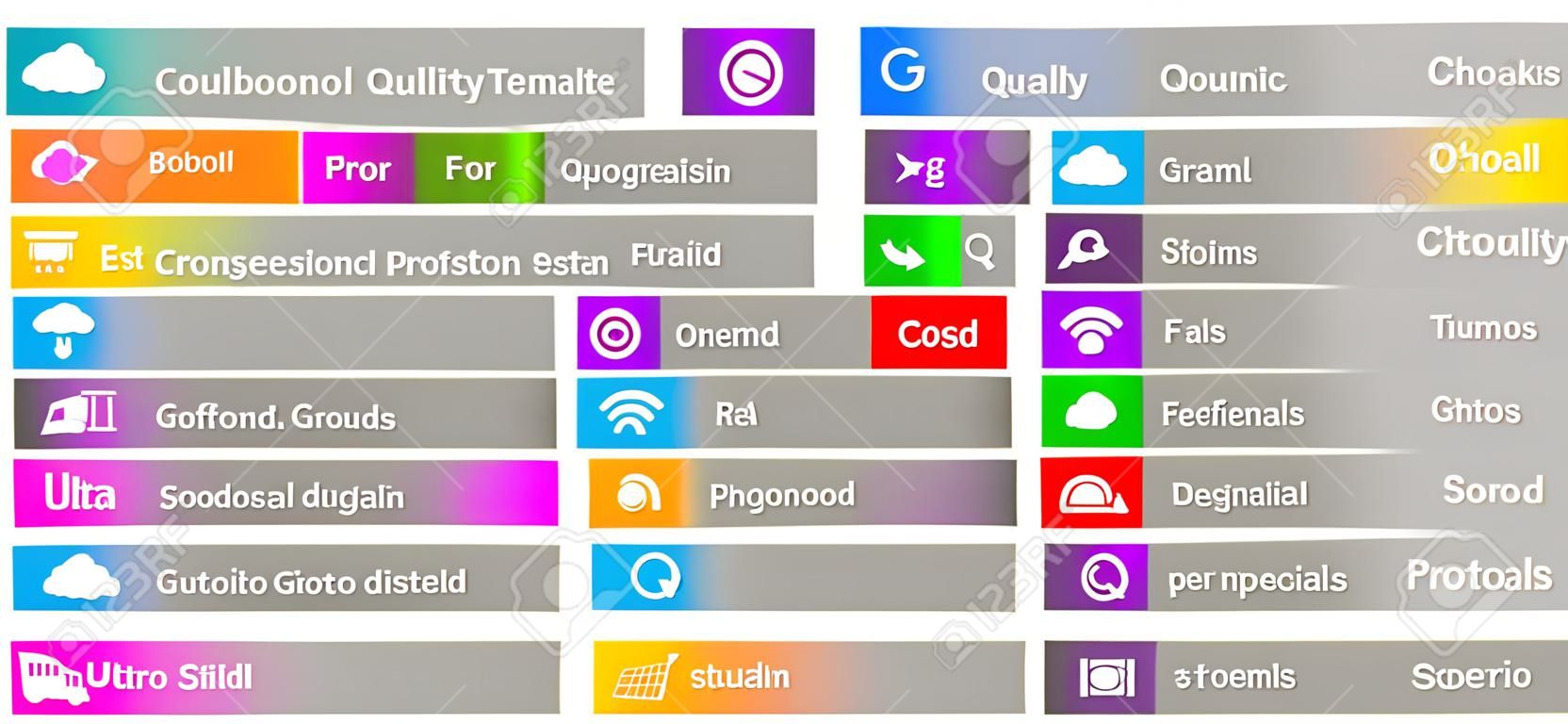Elementi di design web, pulsanti, icone per il sito web Templates illustrazione