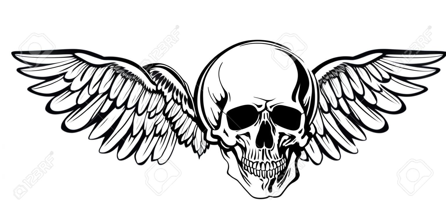 Skull with wings. Logo of the rock band