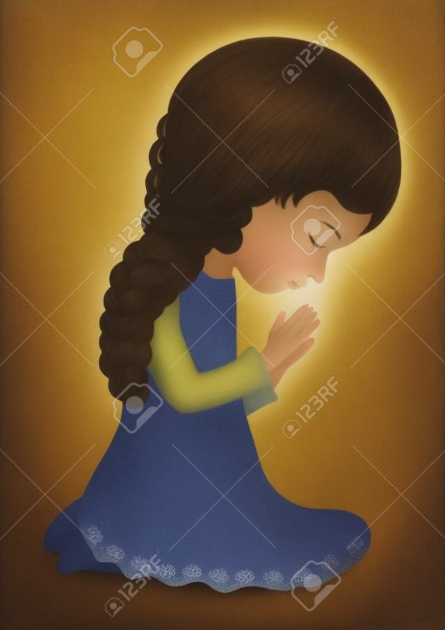 Маленькая девочка молится