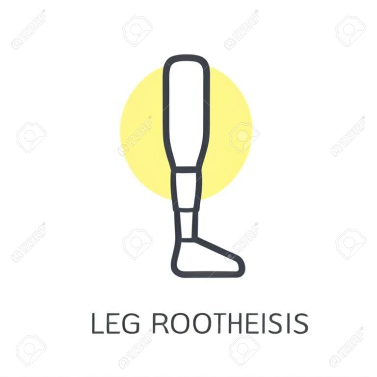 Leg prosthesis line vector icon