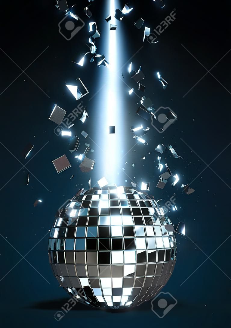 Disko patlama, 3D ışık huzmesi tarafından paramparça disko topu hale