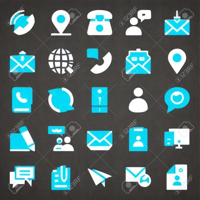 Glyph icons for contact us.