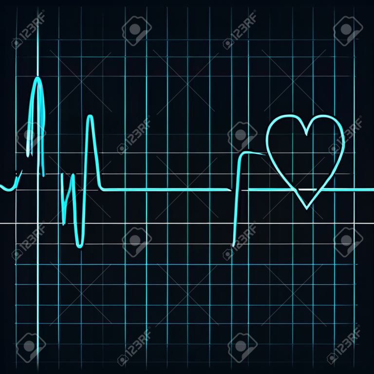 Heartbeat z symbolem waluty w linii Grafika wektorowa