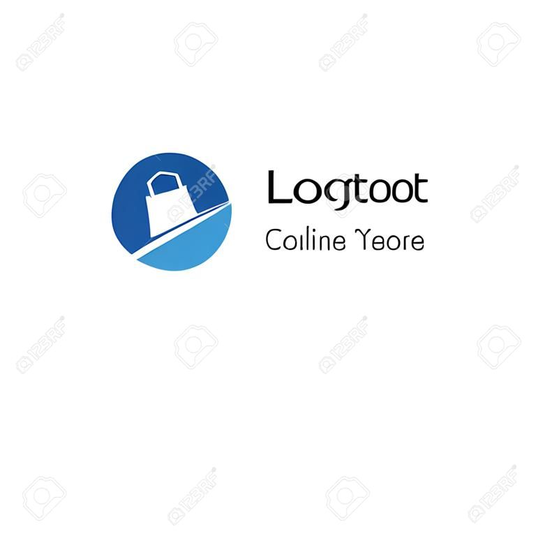 Shop logo. Online shop logo. shop bag incorporated with check mark