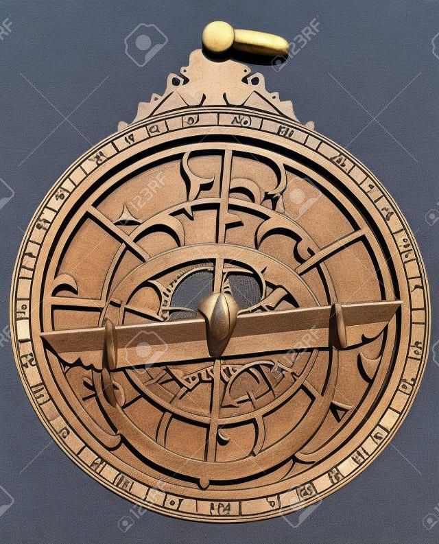 Astrolabe - ancient astronomical device for determining the coordinates and position of celestial objects
