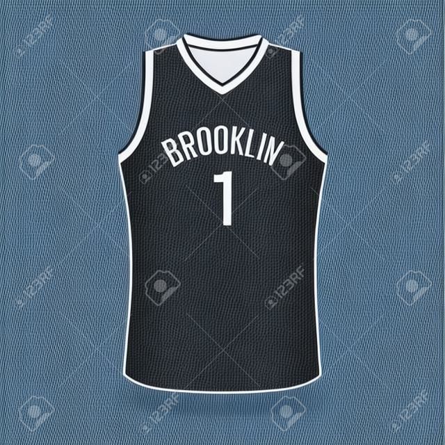 Realistic sport shirt Brooklyn Nets, jersey template for basketball kit. Vector illustration