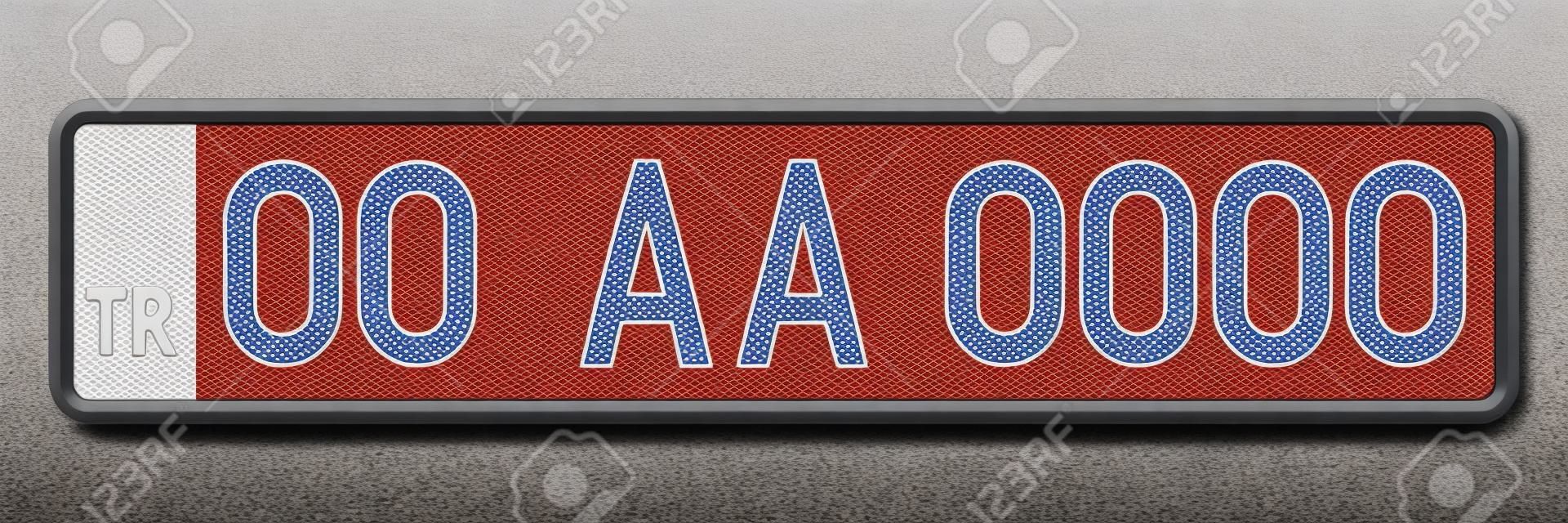 Number plate. Vehicle registration plates of Turkey