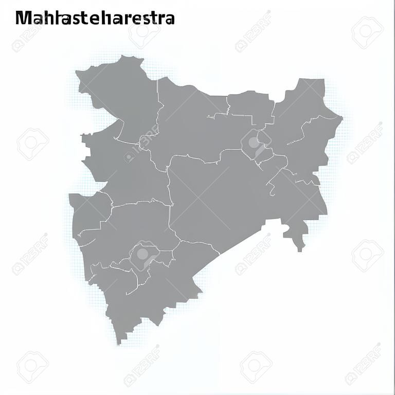 High Quality map of Maharashtra is a state of India, with borders of the districts