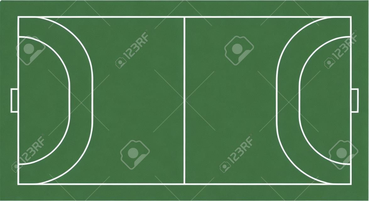 detailed vector illustration of a handball field