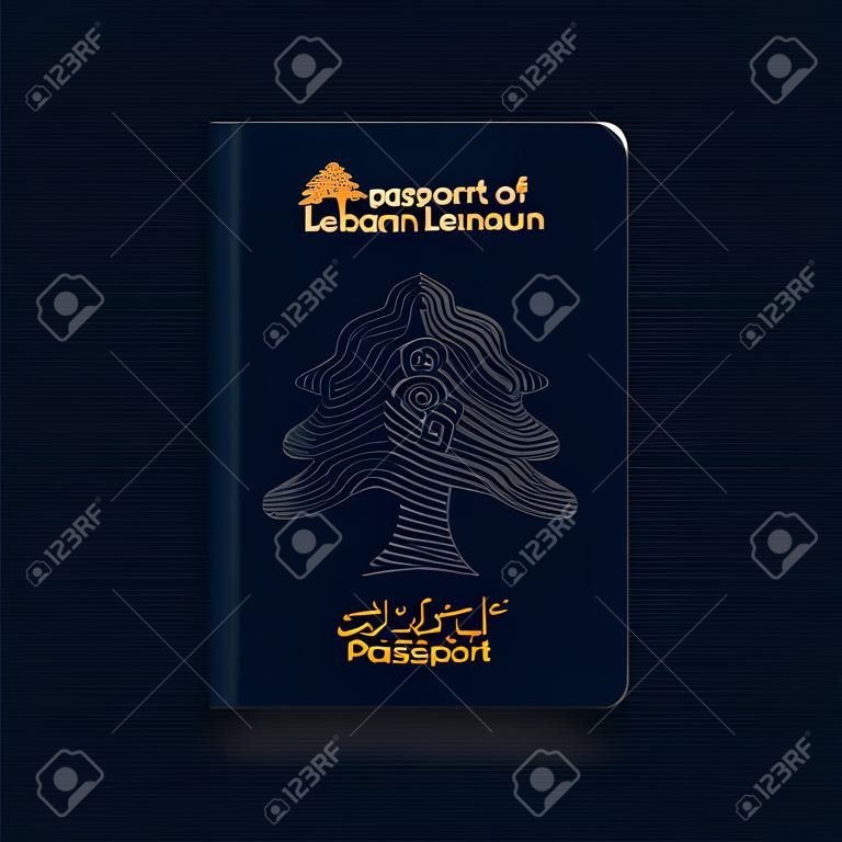 Paszport Libanu. Ilustracja wektorowa
