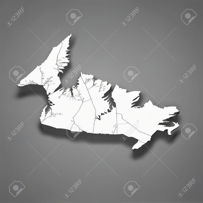3d map of Prince Edward Island is a province of Canada