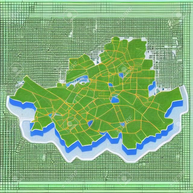 Mapa 3D de la ciudad metropolitana de Seúl es una región de Corea del Sur
